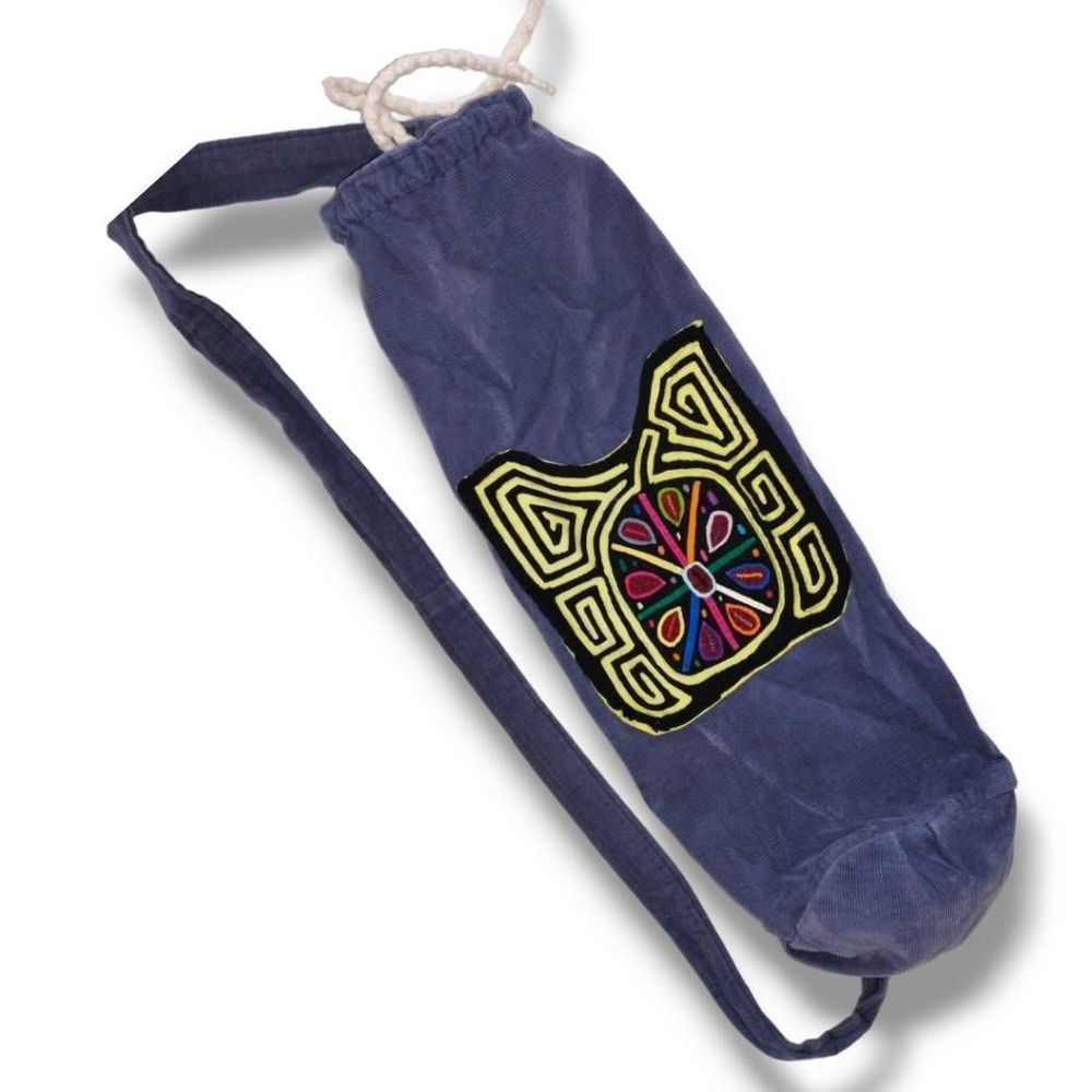 *kids* Gaiam Yoga Mat Bag Blue Corduroy Lining Drawstring